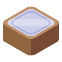 Square slice of bread with filling for sandwiches vector