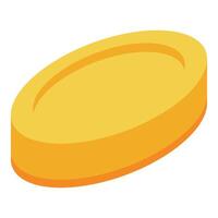 Golden coin rotating showing its thickness and value vector
