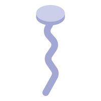 Flexible nail bending while hammering, isometric view vector
