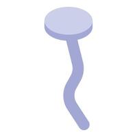 Bent nail creating a wobbly structure, isometric projection of a single nail vector