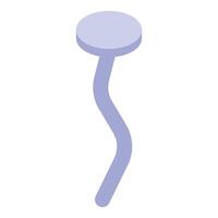 Bent nail creating a wobbly structure, isometric view of a deformed fastener vector