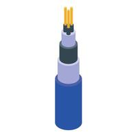 Electric cable showing colorful wires in isometric view vector