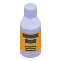 Isometric glue bottle packaging displaying adhesive properties vector