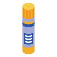 Medical glue stick closing wound, isometric view of first aid item vector