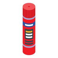 Red glue stick standing on white background vector