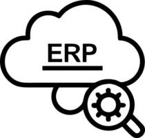 ERP on cloud and system and cloud vector