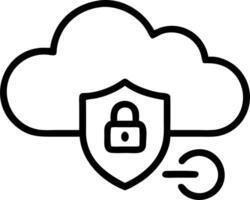 ERP on cloud and software and security vector