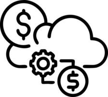 ERP on cloud and software and cost effectiveness vector