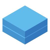 Blue rectangular box in isometric view representing storage or shipping vector