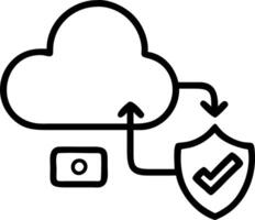 ERP on cloud and management and security vector