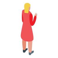 Businesswoman gesturing while explaining something during meeting vector