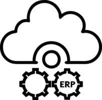 ERP on cloud and management and cloud vector
