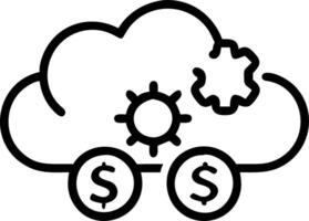 ERP on cloud and management and cost effectiveness vector
