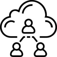 ERP on cloud and management and collaboration vector