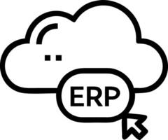 ERP on cloud and data and performance vector