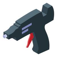 Electric hot glue gun with red trigger for diy and repair projects vector