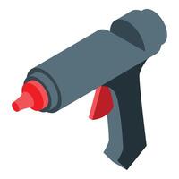 Hot melt glue gun with red nozzle for repairing and creating objects vector