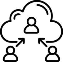 ERP on cloud and data and collaboration vector