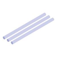 Three pastel purple cylinders lying in parallel on white background vector