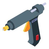 Electric hot glue gun with glue stick for repairing and creating vector