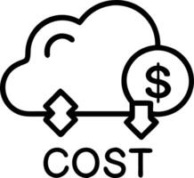 ERP on cloud and data and cost effectiveness vector