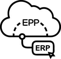 ERP on cloud and business and scalability vector