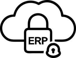 ERP on cloud and business and security vector