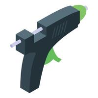 Hot melt glue gun with glue stick for repairing objects vector
