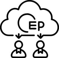 ERP on cloud and data and accessibility vector