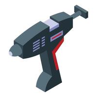 Electric hot glue gun with isometric view for diy projects vector