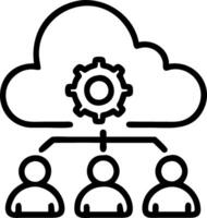 ERP on cloud and automation and cost effectiveness vector