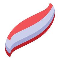 Red and white toothpaste swirling on white background vector