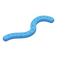 Blue worm crawling, showing movement and flexibility vector