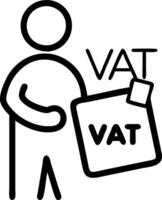 Entrepreneur in uncluttered study pinpoints exact VAT registration threshold carefully timing enrollment for future scaling vector