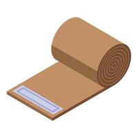 Rolled up elastic bandage with label for wound care and first aid vector