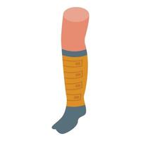 Elastic compression stocking supporting injured leg and reducing swelling vector