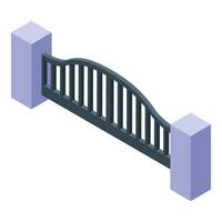 Modern automatic gate protecting property entrance with security system vector