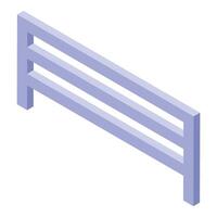 Metal fence protecting property, creating secure perimeter in isometric view vector