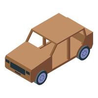 Cardboard car frame representing automotive design and engineering vector