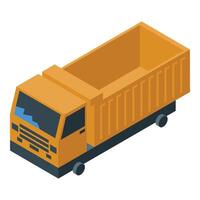 Empty tipper truck waiting for loading in isometric view vector
