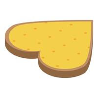 Heart shaped toast with melted butter for a romantic breakfast vector