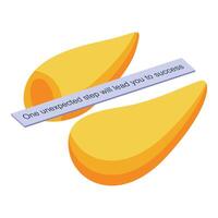 Fortune cookie predicting success with unexpected step vector