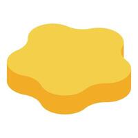Yellow sponge with irregular shape creating cleaning concept vector