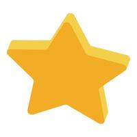 Five pointed star representing achievement and excellence in yellow color vector