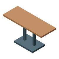Modern empty rectangular table standing on two legs vector