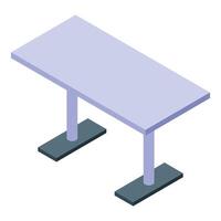 Modern rectangular table with metal legs standing in isometric view vector