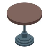 Round bistro table standing on one leg with circular base vector