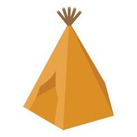 Yellow teepee tent standing on white background isometric view vector