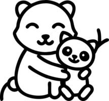 digital wallpaper cute animals tiny panda hugging bamboo small fox smiling soft fur stable sweetness tasks less bitter digital cuddle hush vector