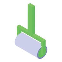 Green sticky lint roller removing dust and fuzz vector